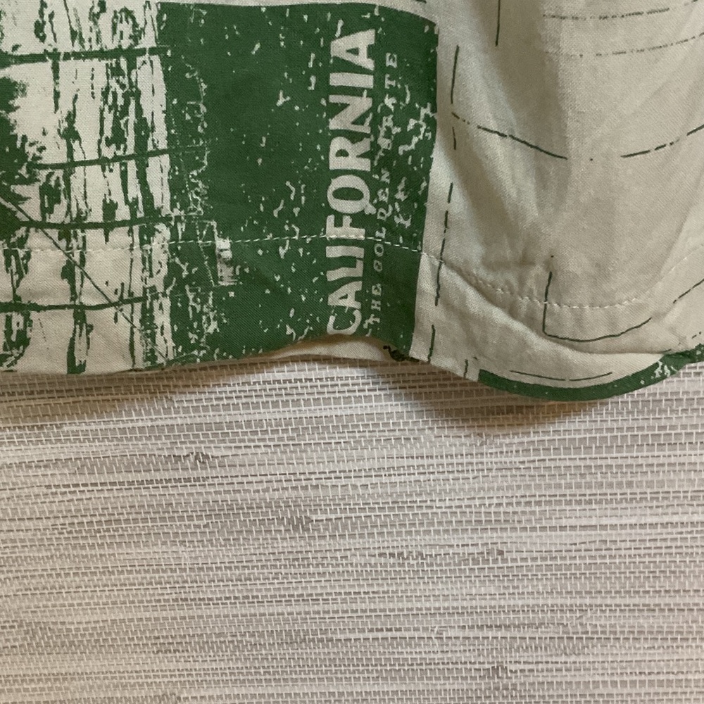 Urban Outfitters Wide Leg Printed Green Cream Beach Pants Large Flowy - Picture 11 of 11